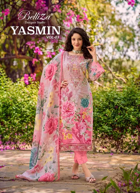 Yasmin Vol 3 By Belliza Cotton Printed Dress Material Wholesale Shop In Surat