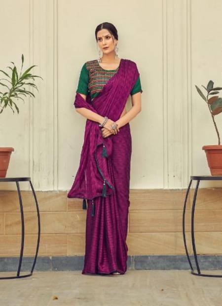 Charmi Semi Silk Violet Saree | The Pallu Shop