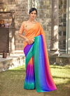 Ynf Ombre Pleated Party Wear Silk Designer Latest Saree Collection
