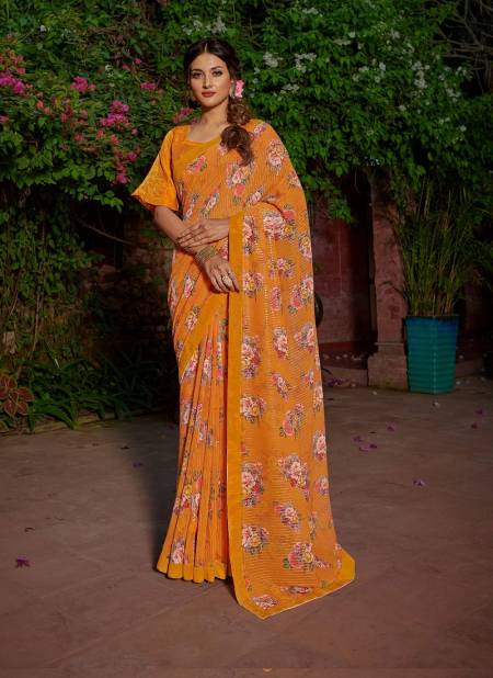 Ynf Summer Sequence New Ethnic Wear Georgette Printed  Saree Collection