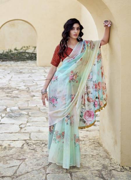 Buy Aqua Sarees for Women by KIWIE Online | Ajio.com