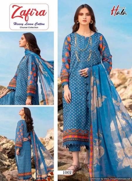 Zafira Vol 1 By Hala Heavy Lawn Cotton Pakistani Dress Material Wholesale Shop In Surat
 Catalog