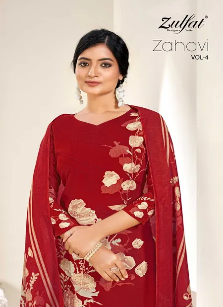 Zahavi Vol 4 By Zulfat Viscose Digital Printed Dress Material Wholesale Shop In Surat
 Catalog