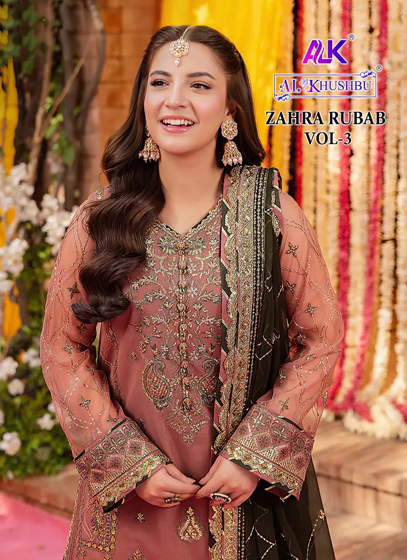 Zahra Rubab Vol 3 By Al Khushbu Georgette Pakistani Suits Orders In India