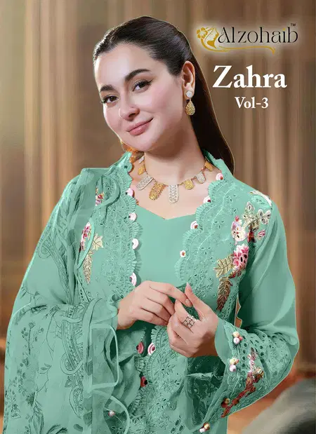 Zahra Vol 3 By Alzohaib Cotton Dupatta Pakistani Salwar Suits Orders In India
