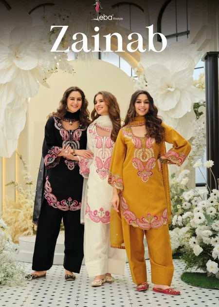 Zainab By Eba Slub Organza Readymade Farshi Salwar Suits Orders In India