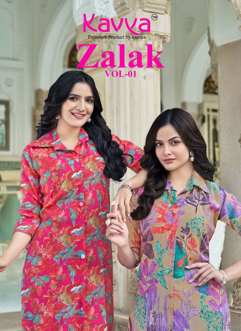 Zalak Vol 1 By Kavya Chanderi Printed Kurti With Bottom Wholesale In India Catalog