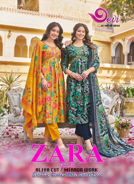 Zara Vol 1 By Devi Muslin Cotton Printed Kurti With Bottom Dupatta Wholesalers In Delhi Catalog