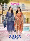 Zara Vol 15 By Kavya Cambric Cotton Embroidery Kurti With Bottom Dupatta Wholesale Online