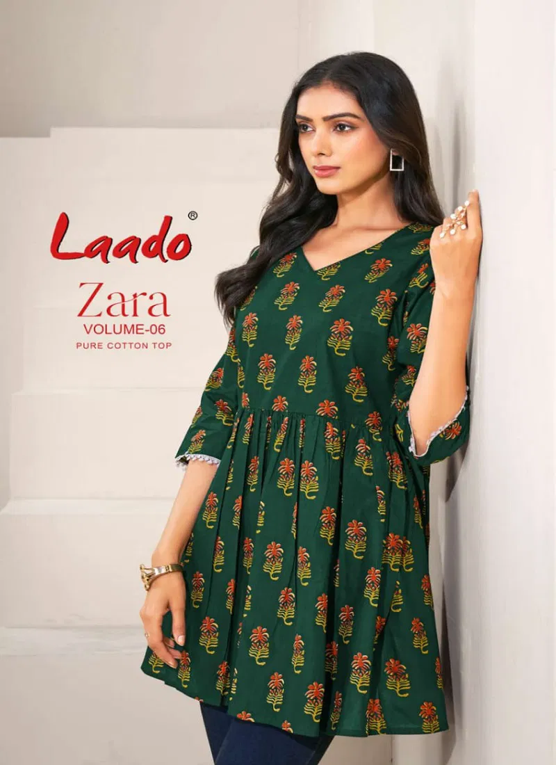 Zara Vol 6 By Laado Cotton Printed Ladies Top Wholesale In India