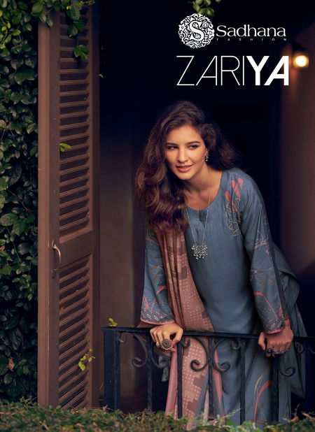 Zariya By Sadhana Shimmer Muslin Silk Digital Printed Dress Material Orders In India Catalog