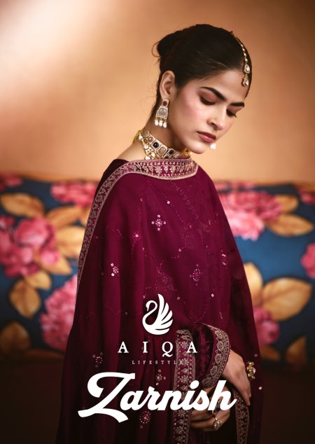 Zarnish By Aiqa Viscose Velvet Designer Salwar Suits