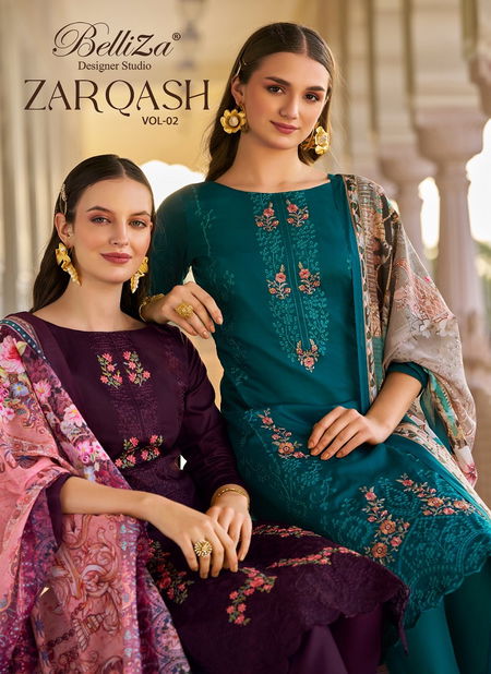 Zarqash Vol 2 By Belliza Cotton Digital Printed Dress Material Surat Wholesale Market Catalog