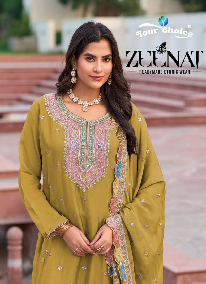 Zeenat By Your Choice Chinon Readymade Suits Wholesale Shop In Surat Catalog