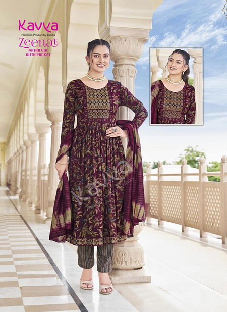 Zeenat Vol 19 By Kavya Foil Printed Embroidery Kurti With Bottom Dupatta Wholesale Market In Surat
 Catalog