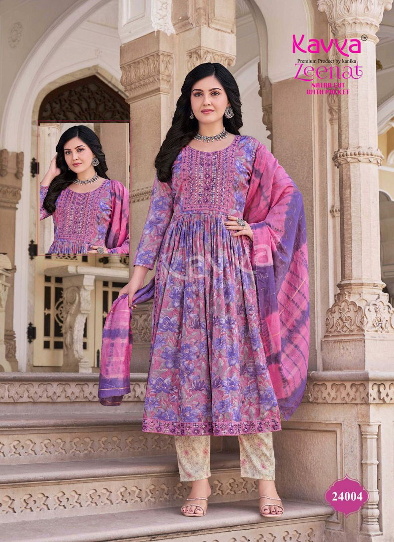 Zeenat Vol 24 By Kavya Foil Printed Kurti Bottom With Dupatta Suppliers In India Catalog