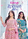 Zeenat Vol 9 By Kavya Naira Cut Printed Kurti With Bottom Dupatta Wholesale Online