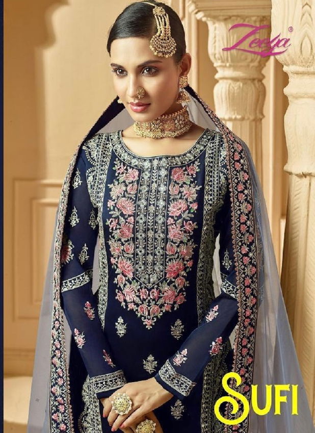 ZEEYA SUFI VOL-1 Latest Designer Heavy Wedding Wear Georgette With Inner Embroidery Work Fancy Salwar Suit Collection