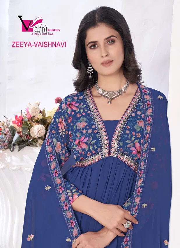 Zeeya Vaishnavi By Varni Blooming Georgette Readymade Suits Wholesale Online