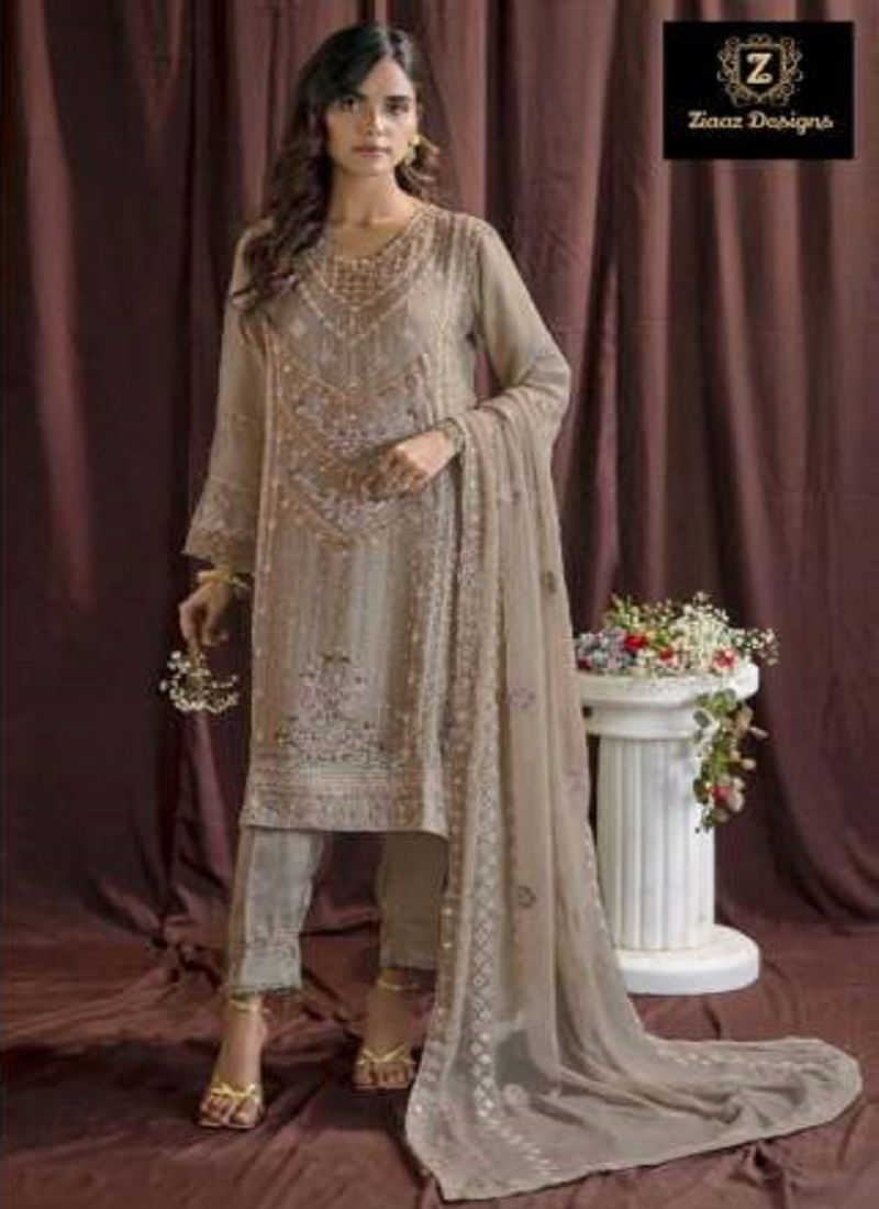 Ziaaz Designs 440 Embroidery Georgette Pakistani Suits Wholesale Market In Surat	 Catalog