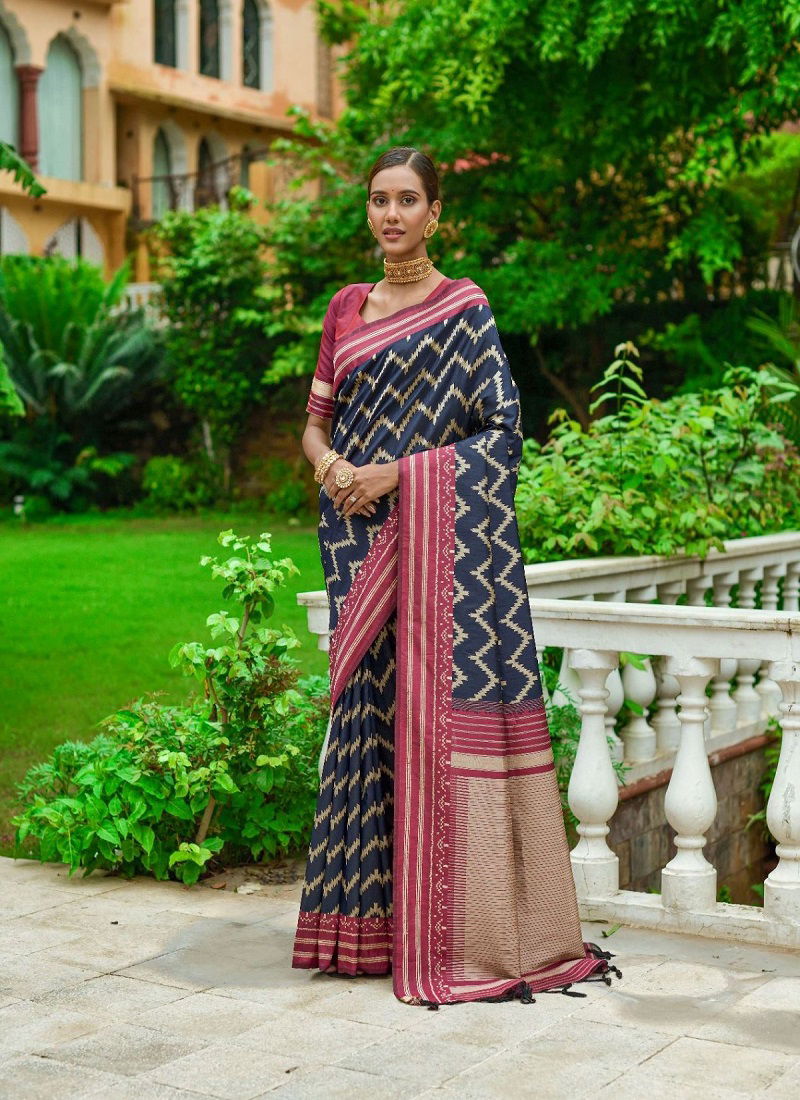 Zigzag Color Set Art Silk Wedding Saree Catalog