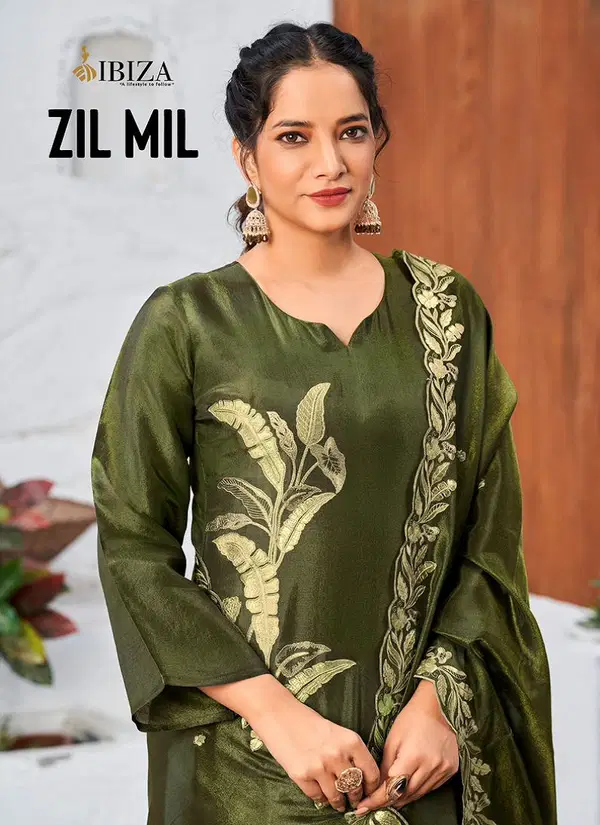 Zil Mil By Ibiza Simar Muslin Embroidery Salwar Kameez Exporters In India