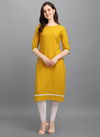 Zipio Lace Casual Daily Wear Malai Crepe Silk Palin Designer Kurti Collection