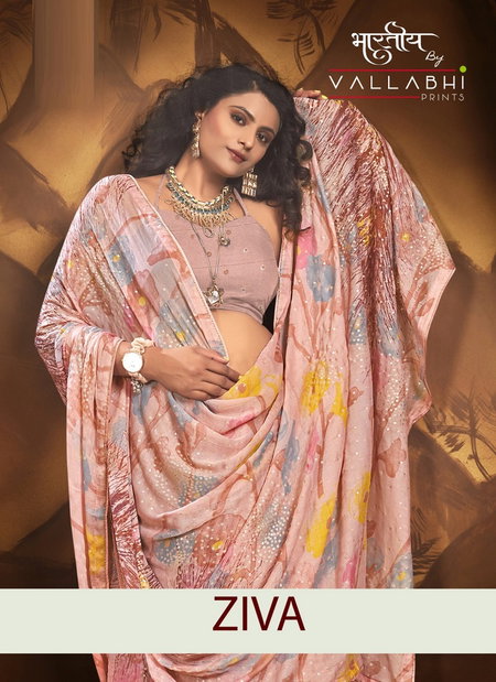 Ziva By Vallabhi Printed Moss Georgette Sarees Wholesale Price In Surat