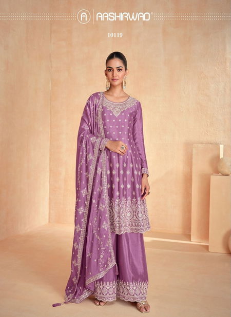 Zoha By Aashirwad Chinon Silk Readymade Suits Wholesale Online Catalog