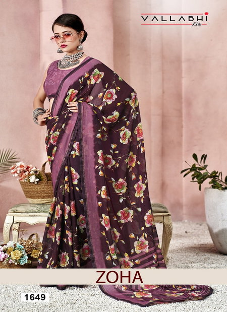 Zoha By Vallabhi Georgette Floral Printed Daily Wear Saree Orders In India