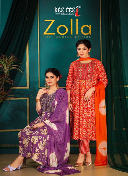 Zolla By Deecee Rayon Foil Printed Kurti With Bottom Dupatta Wholesale Shop In Surat