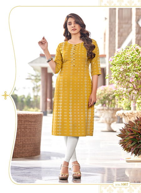 Zoori Akshara 15 Rayon Printed Regular Wear Latest Kurti Collection Catalog