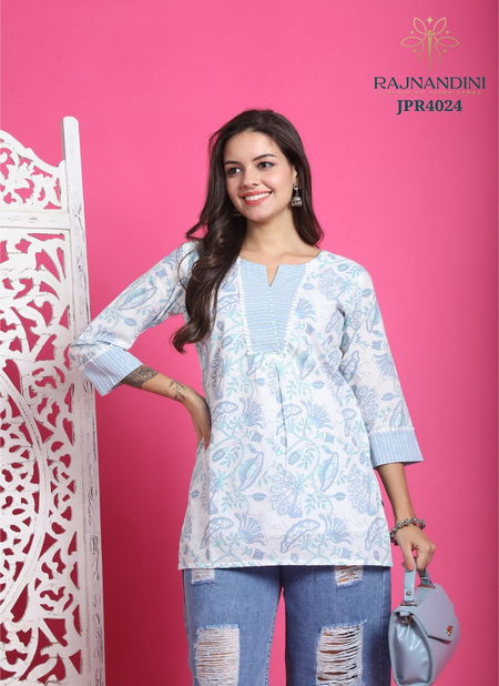 Zoori By Rajnandini Pure Cotton Printed Ladies Top Wholesale Market In Surat Catalog