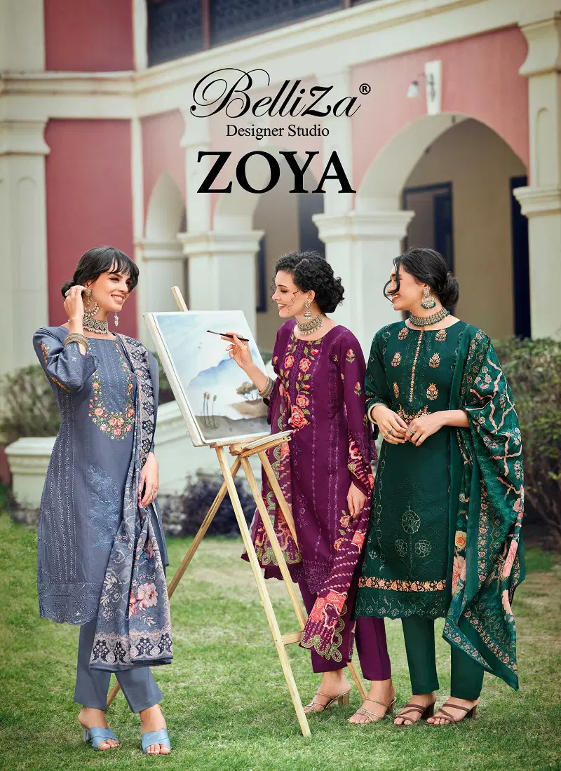 Zoya By Belliza Lawn Cotton Printed Wholesale Dress Material Suppliers In Mumbai Catalog