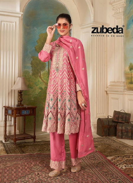 Zubeda Mayuri Embroidery Chinon Silk Wedding Readymade Suits Wholesale Online Catalog