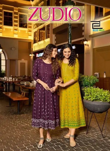 Zudio By Blue Hills Rayon Embroidery Anarkali Kurti Suppliers In India
 Catalog