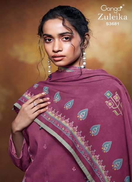 Zuleika 3681 By Ganga Mul Printed Embroidery Wholesale Designer Salwar Suit In India