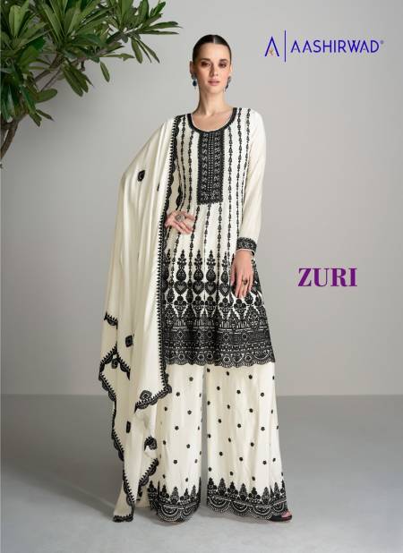 Zuri By Aashirwad Chinon Silk Heavy Wedding Wear Readymade Suits Wholesale Market In Surat Catalog