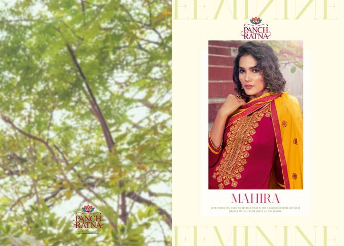 KESSI(PANCH RATNA) MAHIRA Latest Designer Festive Wear Jam Silk Work With Diamond Work Top With Four Side Border Dupatta collection