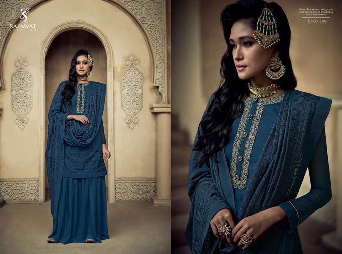 Sajawat Rajani 1 Nx Heavy Fancy Festive Wear Faux Georgette Designer Readymade Salwar Suit Collection
