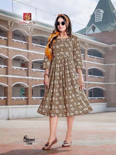 Valas Shanvi Latest Designer Fancy Ethnic Wear Pure Cotton Anarkali Kurtis Collection
