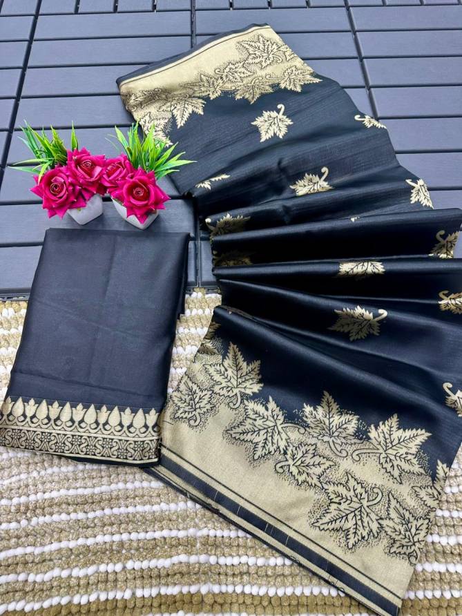 Black Patti By Aab Designer Soft Lichi Silk Saree Wholesale Price In Surat