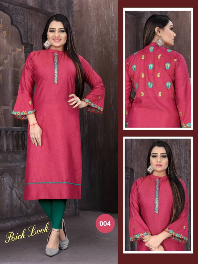 Aagya Rich Look Regular Wear Rayon Designer Kurti Collection