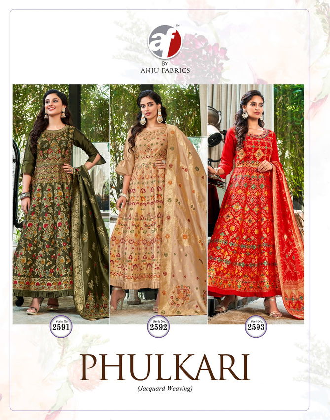 Phulkari By Af Jacquard Gown With Dupatta Wholesalers In India