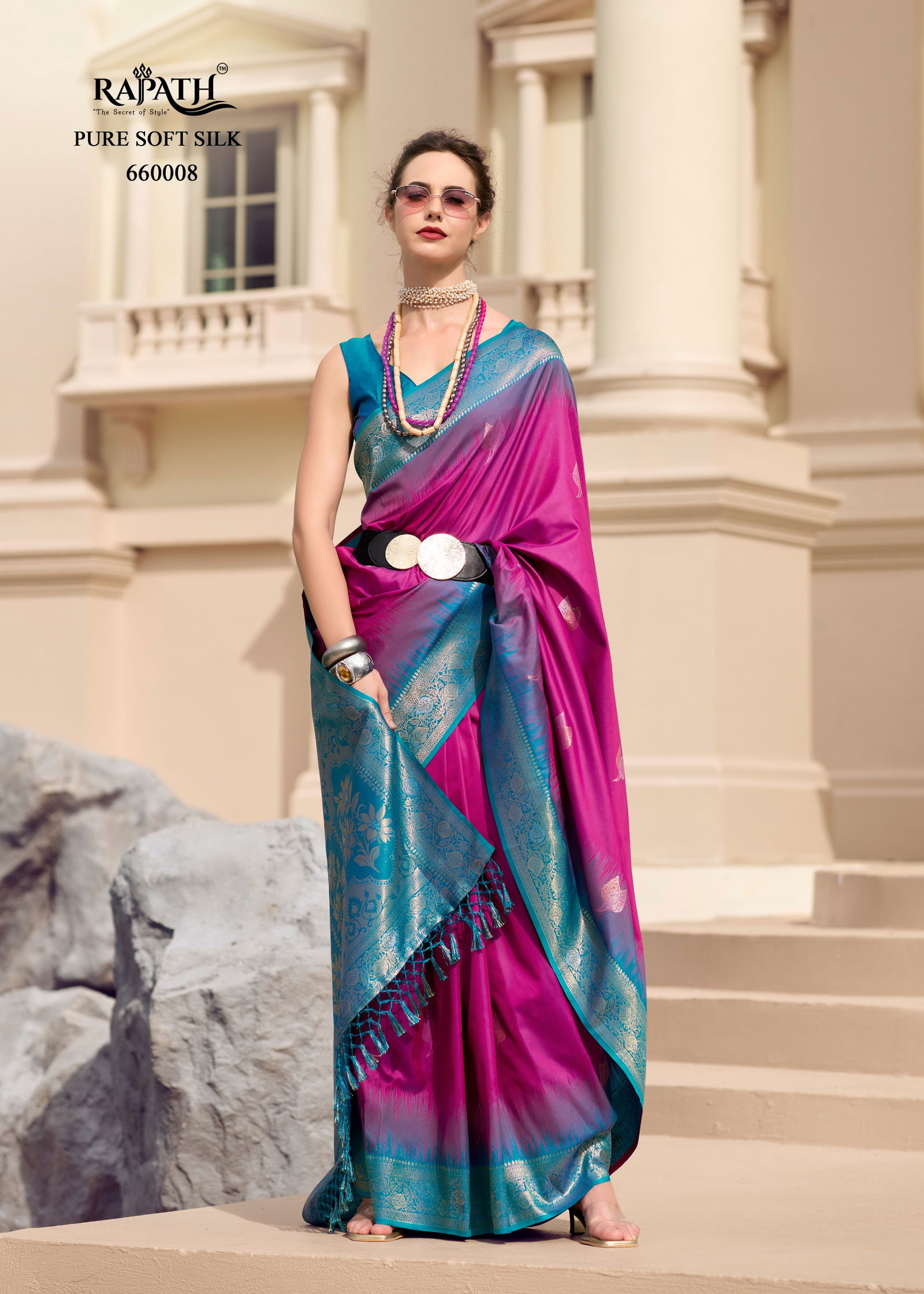  White Mango By Rajpath Soft Silk With Zari Weaving Saree Wholesale Online