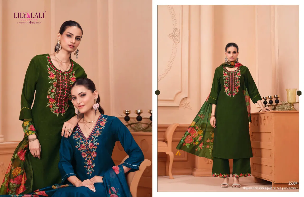 Monalisa Vol 6 By Lily And Lali Viscose Kurti With Bottom Dupatta Wholesale In India