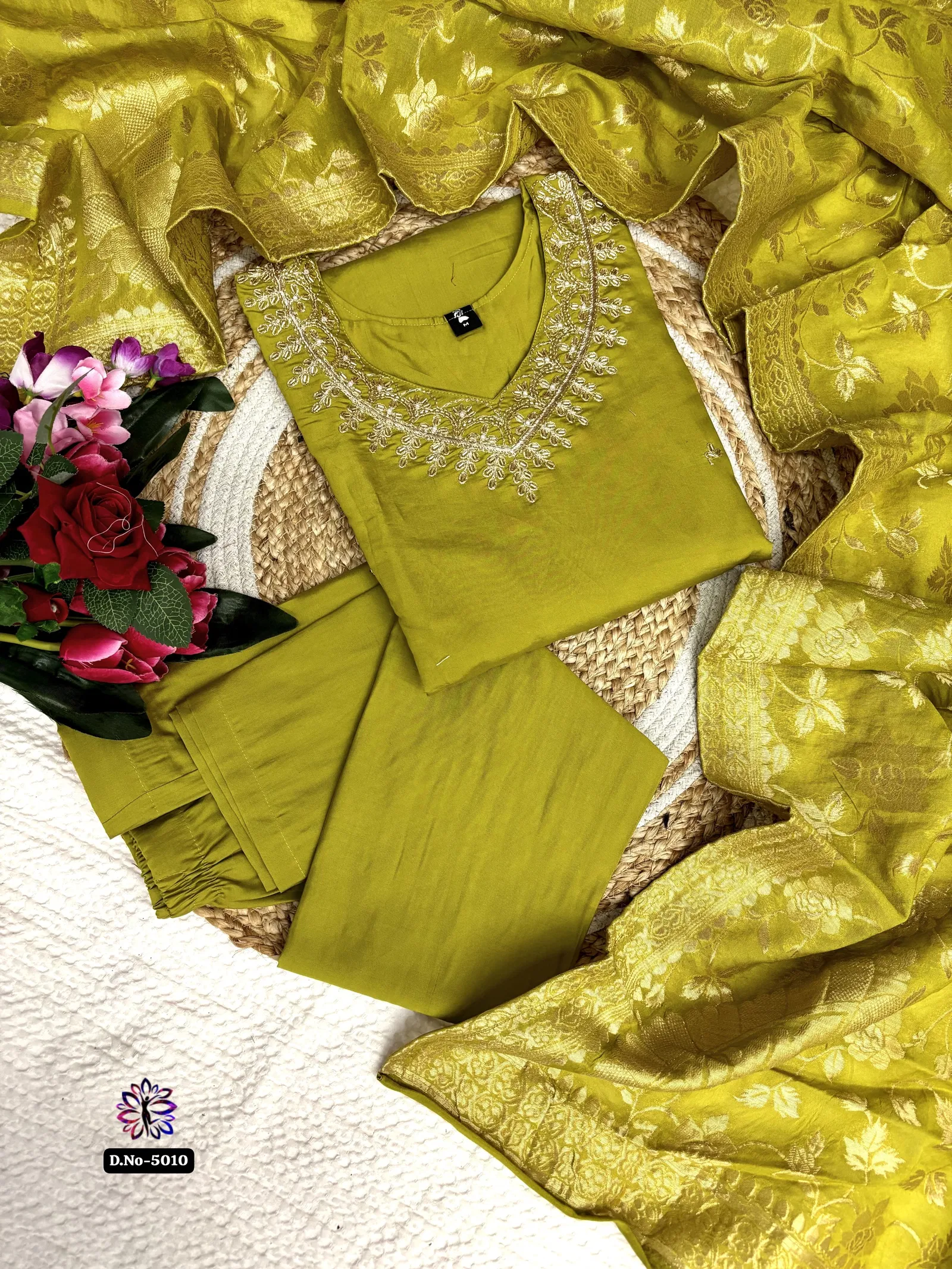 KF 5010 Kalaai Viscose Chanderi Kurti With Bottom Dupatta Orders In India