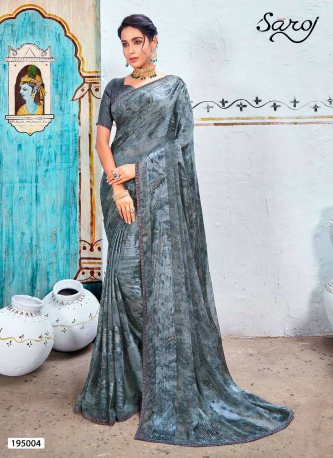 Saroj Nazarana Fancy Casual Wear Printed Silk Designer Saree Collection
