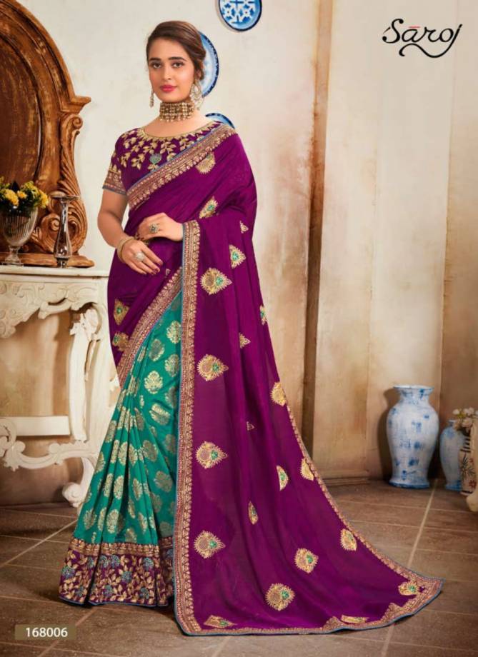 Saroj Kolaveri Latest Fancy Heavy Festive Wear Vichitra Silk Sarees Collection
