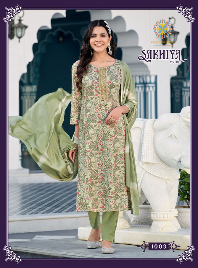 Sakhiya Vol1 By Passion Tree 1001 To 1008 Kurti wholesale price in Surat